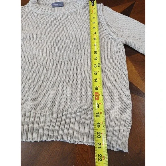 Wooden Ships Shaker Knit Sweater Womens Size XS/S Beige Crewneck Cozy Cotton Bld - Picture 10 of 11